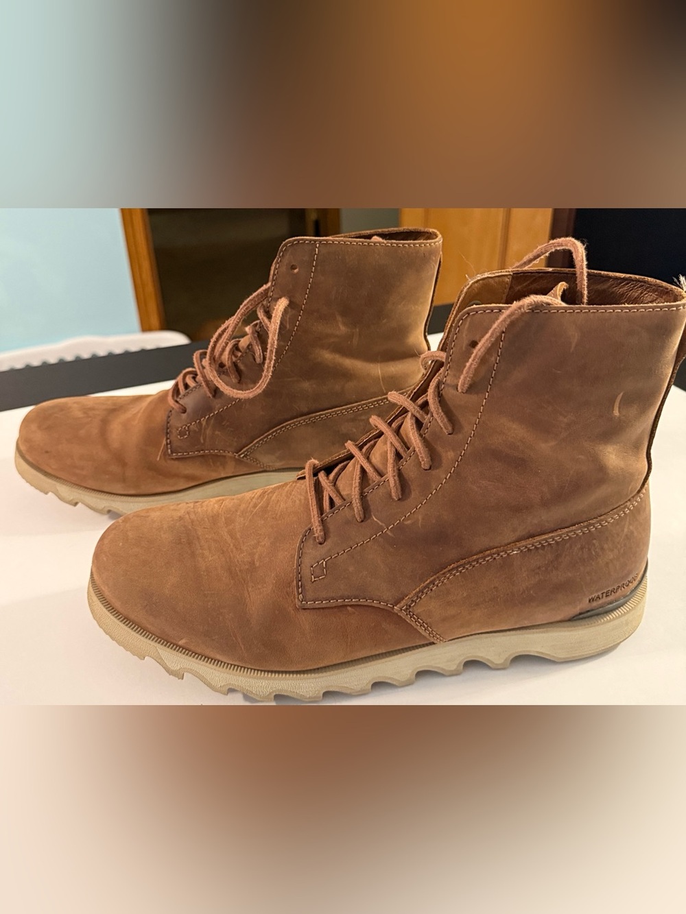 Sorel Brown Leather Lace-Up Men’s Boots  🥾 SOREL Men’s Size 12 Waterproof Brown